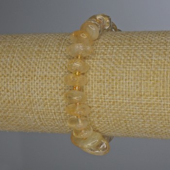 Brățară Citrin, fațetat, 9-16×5 mm, cu mărgele de 3 mm, lungime 18 cm, elastică