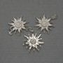 Pandantiv Stea cu strasuri albe, metal argintiu, diametru 20 mm ±, lungime 25 mm ±
