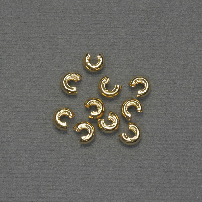 Mărgelă de crimă aurie, diametrul 6 mm ±, metal auriu, 10 perechi