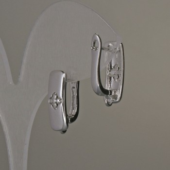 Știfturi pentru cercei, metal argintiu, 17×6 mm, pereche