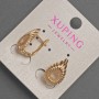 Cercei Xuping, diametrul de 11 mm, lungimea de 18 mm, placare cu aur 18K