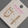 Cercei Xuping, diametru aproximativ 3 mm, lungime aproximativă 24 mm, placare aur 18K