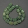 Mărgele din nefrit, piatră naturală, multifațetate, diametrul 16x13 mm, pe șnur, lungime 38 cm