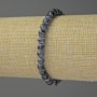 Brățară din agat de foc negru, mărgele tăiate, diametrul aproximativ 6 mm, lungime 18 cm, pe bază elastică