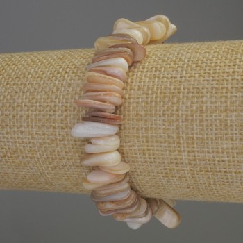 Brățară din sidef, cioburi, diametrul 12–15×2–5 mm, lungime 18 cm, elastică
