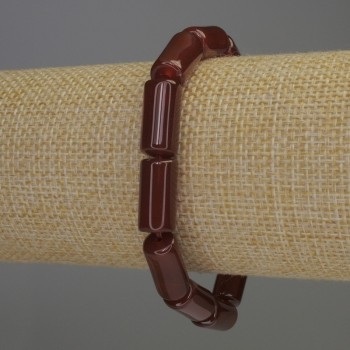 Brățară carneol cilindrică, diametru 15×8 mm, lungime 18 cm, elastică