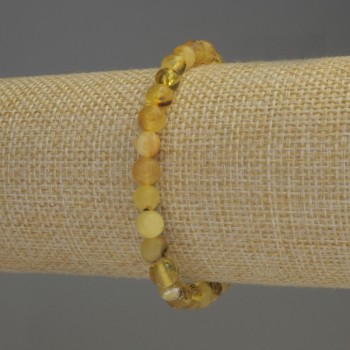 Brățară din chihlimbar, mărgele netede, diametru 7 mm, lungime 18 cm, elastic