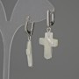 Cercei din sidef în formă de cruce, 20x16 mm, lungime 38 mm