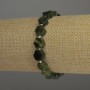 Brățară din jadeit canadian cu model faguri, diametru 8 mm ±, cu mărgele de 3 mm, lungime 18 cm, elastic