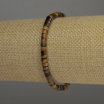 Brățară din ochi de tigru, rondele, diametrul 4,5×3 mm, lungime 18 cm, elastică