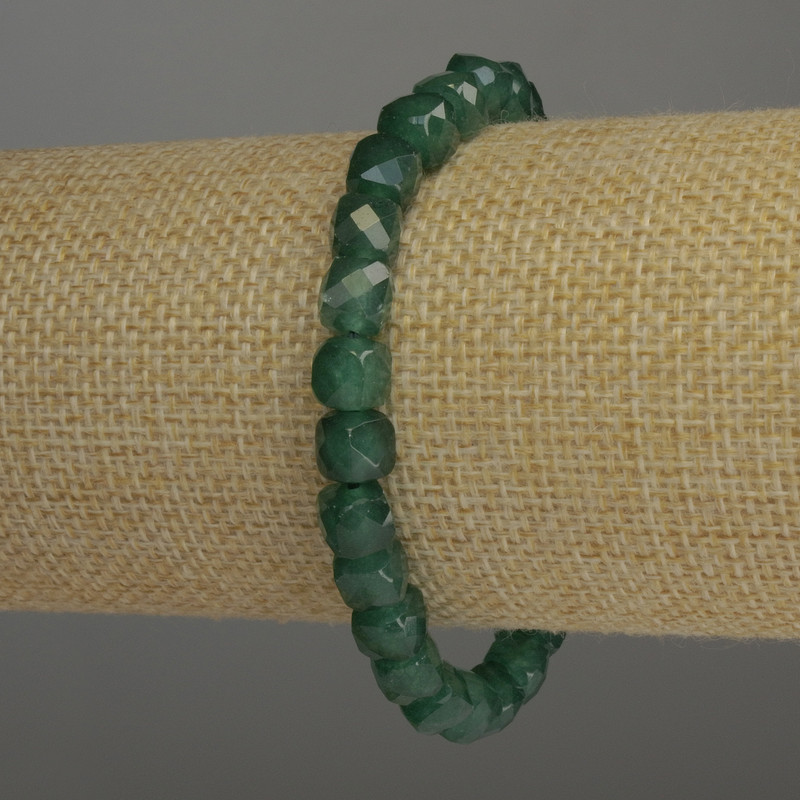 Brățară din crizopraz cu cuburi tăiate, diametrul 7x7 mm, lungime 18 cm, elastic