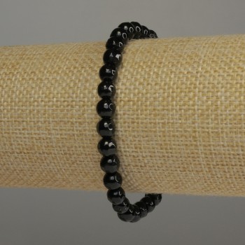 Brățară din agat fațetată, diametrul 6 mm, lungime 18 cm, elastică