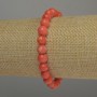 Brățară din coral portocaliu cu bile netede, diametrul 8 mm, lungime 18 cm, elastică