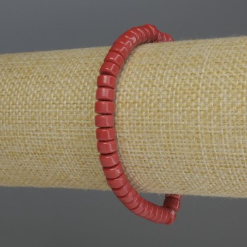 Brățară coral rondel, diametrul 6×4 mm, lungime 18 cm, cu elastic.