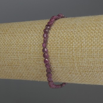 Brățară din rubin, monede cu fațete, diametru 4×2,5 mm, lungime 18 cm, elastică