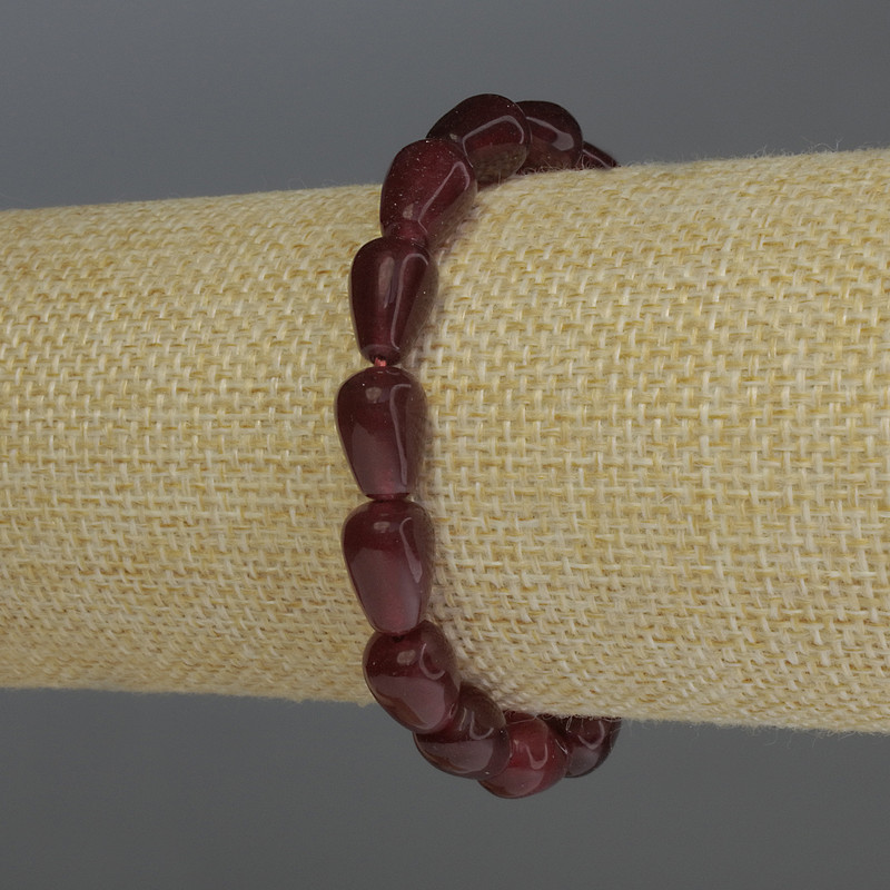 Brățară cu turmalin în formă de picătură, dimensiuni 12x8 mm, lungime 18 cm, elastică