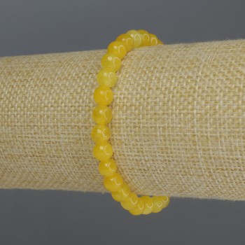 Brățară din citrin, bile netede, diametrul de 6 mm, lungime 18 cm, elastic