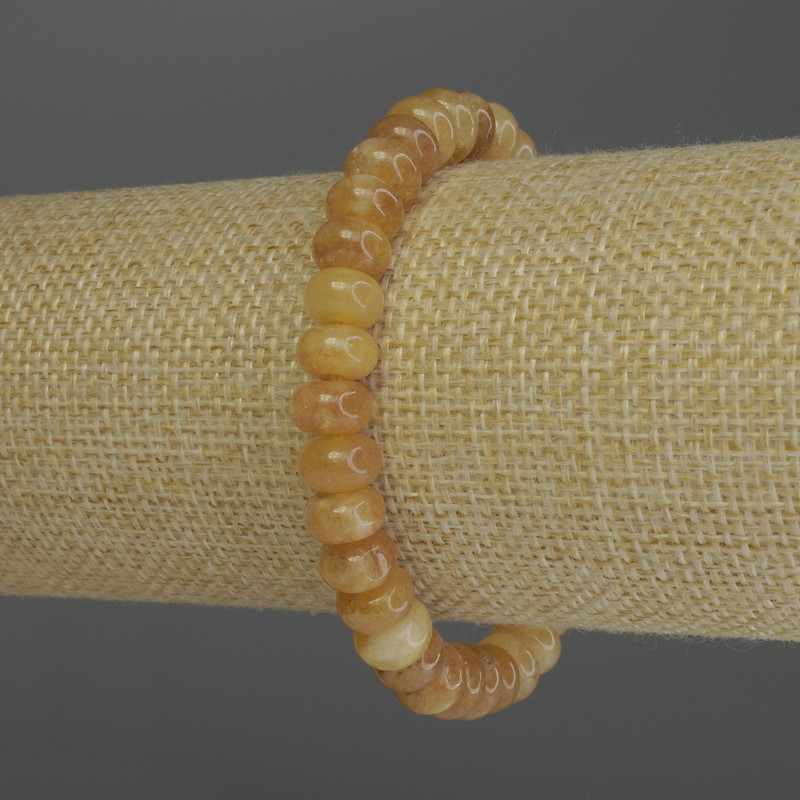 Brățară din citrin rondel, diametrul 8×5 mm, lungime 18 cm, elastică