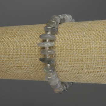 Браслет Лабрадор крихта, діаметр 10-14х3мм+- бісер 3мм+-, довжина 18см стрейч