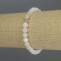 Brățară din sidef cu bile netede, diametrul de 6 mm, lungime 18 cm, extensibilă