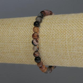 Brățară din agat, mărgele netede, diametrul de 6 mm, lungime 18 cm, elastică