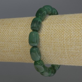 Brățară din agat, formă de baril, diametrul 14x10 mm, lungime 18 cm, elastică