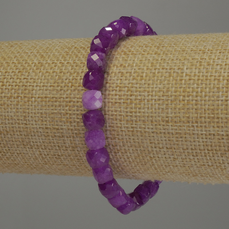 Brățară din turmalin facetat, cub, diametru 6×6 mm, lungime 18 cm, elastic