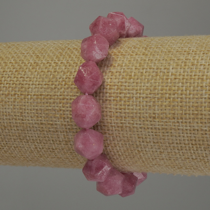 Brățară cu turmalin, forme multifacetate, diametrul 12x10 mm, lungimea 18 cm, pe elastic