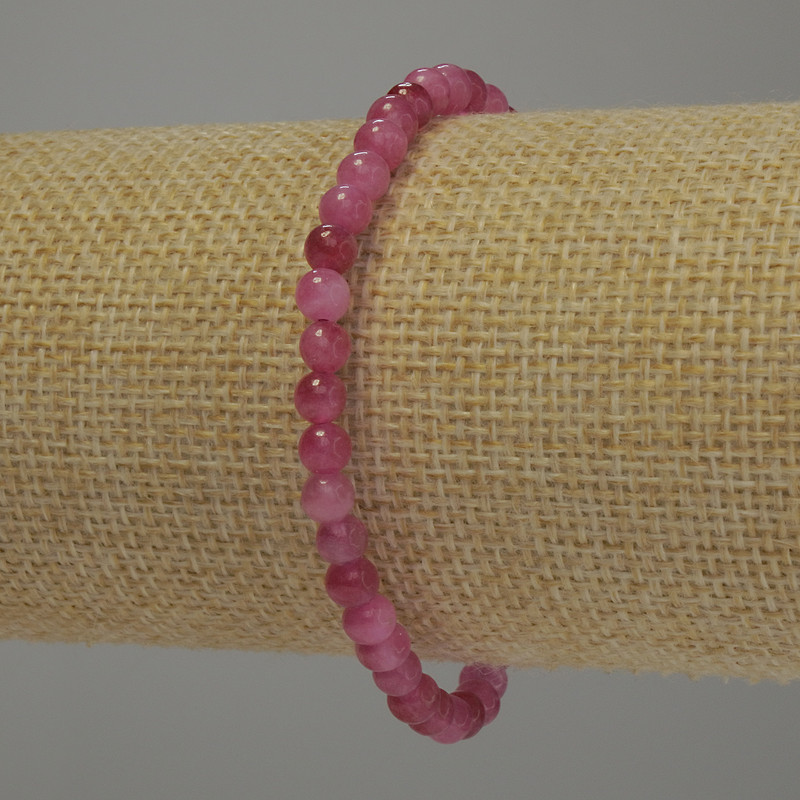 Brățară din turmalin, bile netede, diametrul 4 mm, lungime 18 cm, elastic