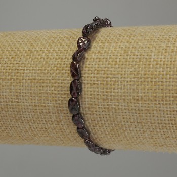 Браслет Гранат гранована галтовка, діаметр 6х5мм+-, довжина 18см стрейч