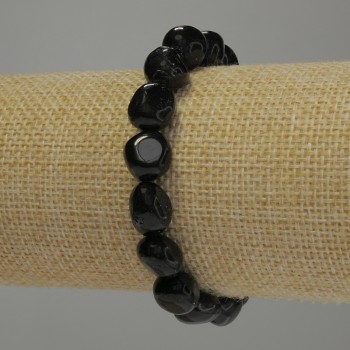 Brățară din agat șlefuită, diametru 10–13×10 mm, lungime 18 cm, elastică