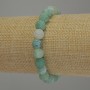Brățară din agat înghețat cu bile netede, diametru 8 mm, lungime 18 cm, elastic
