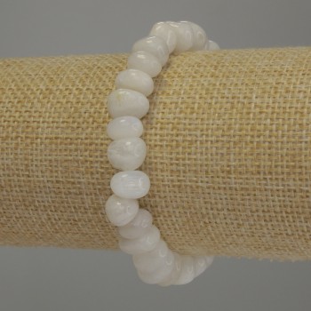 Brățară din adular cu fațete, diametrul 9-10×6-8 mm, lungime 18 cm, elastică