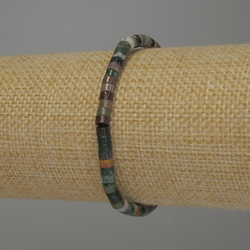 Brățară din jasper verde, rondelle, diametru 4x2 mm, lungime 18 cm, elastică