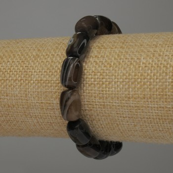 Brățară din agat baril, 14×10 mm, lungime 18 cm, elastică