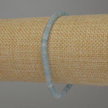 Brățară din acvamarin rondel, diametru 4×2,5 mm, lungime 18 cm, elastică