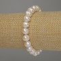 Brățară cu perle de râu, diametrul 9×8 mm, lungimea 18 cm (elastică)
