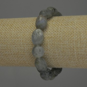 Brățară din labradorit, fațetată, diametru 12-15x12 mm, lungime 18 cm, pe bază elastică