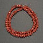Mărgele din coral portocaliu (artificial) rondel neted, diametrul 6×4 mm, lungime 40 cm, pe fir
