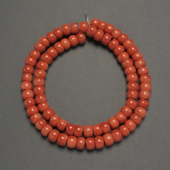 Mărgele din coral portocaliu (individe) rondel net, diametrul 7x5 mm, lungime 40 cm, pe fir