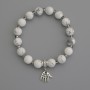 Brățară din kaolinit cu mărgele, diametru 8 mm ±, cristale cehești rondeluri 3,5×3 mm ±, lungime 18 cm ±, elastică