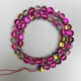 Mărgele din sticlă opal roz, efect hameleon, bile netede, diametrul 8 mm, lungime 38 cm +