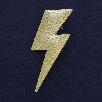 Broșă-pandantiv Fulger din metal auriu, 58×23 mm+