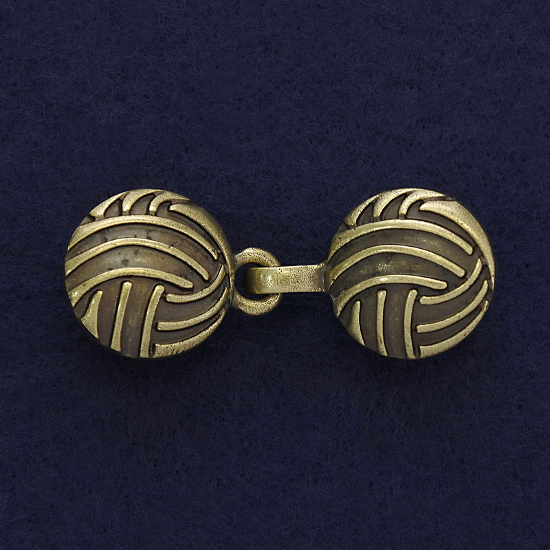 Broșă-clip pentru cardigan, culoare bronz, diametrul aproximativ 20 mm, lungimea 52 mm+