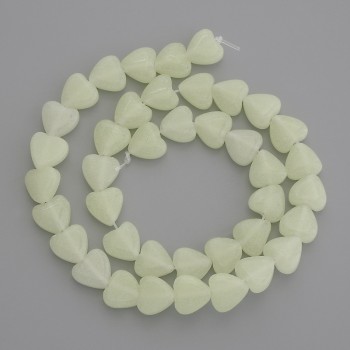 Mărgele de onix în formă de inimă, 10x10 mm ±, pe fir, lungime 36 cm ±