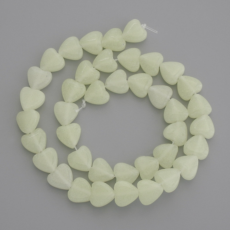 Mărgele de onix în formă de inimă, 10x10 mm ±, pe fir, lungime 36 cm ±