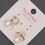 Cercei Xuping cu perlă Mallorca, diametrul 6x8 mm, lungimea 17 mm, placare cu aur 18K
