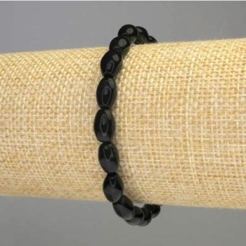 Brățară din agat, formă boabă, diametrul 12×8 mm, lungime 18 cm, pe elastic