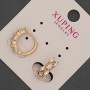 Cercei Xuping, inele cu pietre albe, diametrul 5 mm ±, lungimea 15 mm ± Placare cu aur 18K