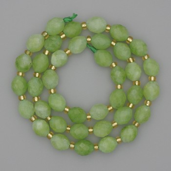 Mărgele din piatră naturală crizolit olivină, mărgele tăiate, diametrul 8×6 mm, mărgele 3 mm, lungime 37 cm